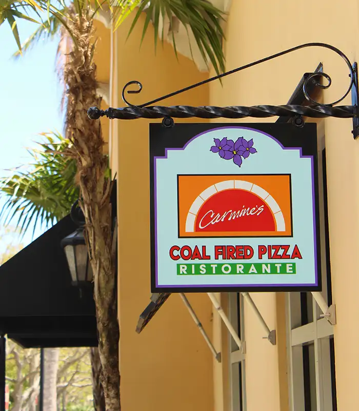 Carmine's Coal Fired Pizza Pistorante Signage